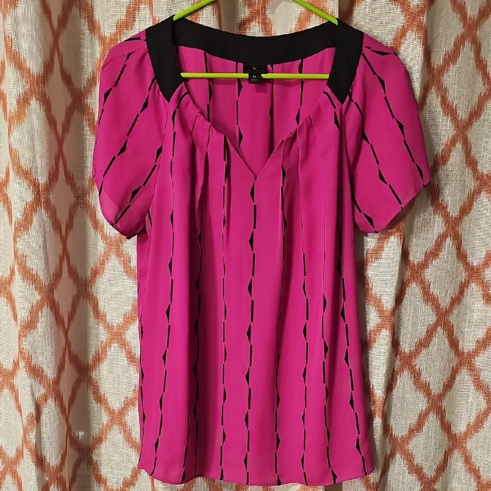 Worthington Pink and Black Women's Top